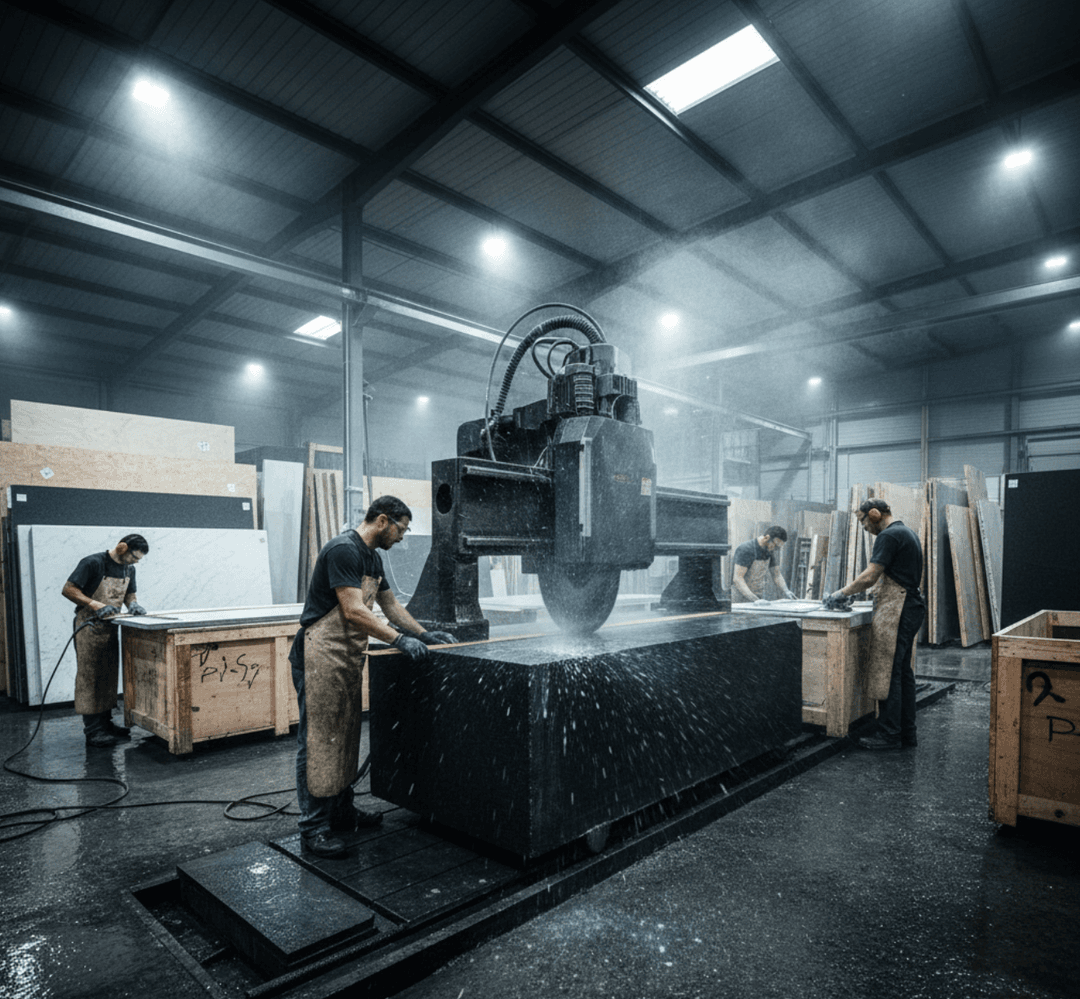 Precisión de corte, arte duradero: Dentro de un moderno taller de corte de granito