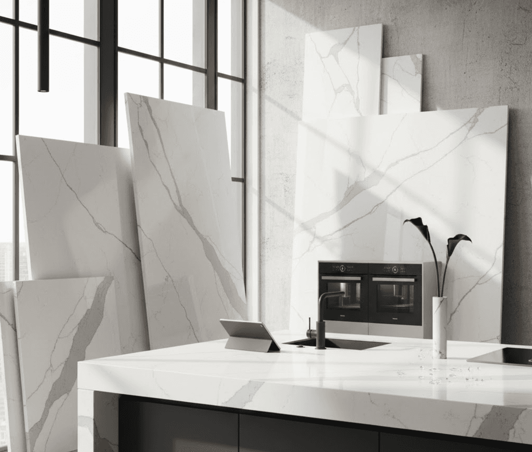 Carrara-Quarzplatten: Klassische weiße Eleganz neu interpretiert für moderne Interieurs
