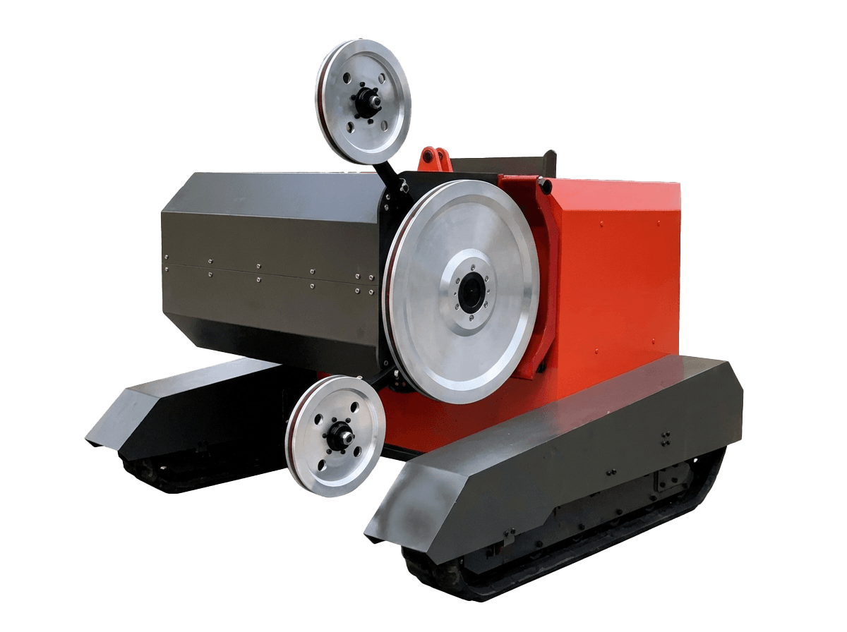 Tracked permanent magnet wire saw