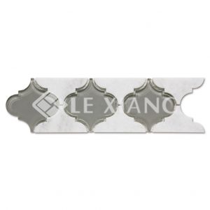 Arabesque Border Marble Mixed Glass Mosaic Tile For Wall-1