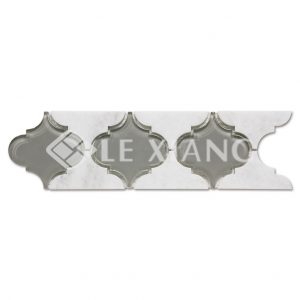 Arabesque Border Marble Mixed Glass Mosaic Tile For Wall-1