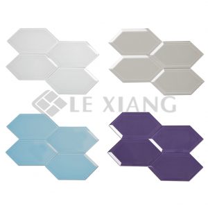 Beveled Crystal Hexagon GlassMosaic Tiles Bathroom Wall-1