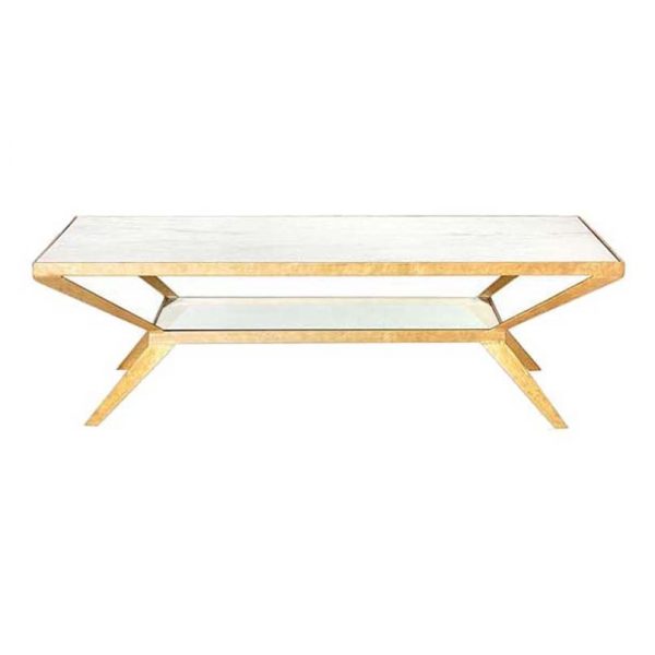 Bistratal Rectangle Marble Coffee Table-4