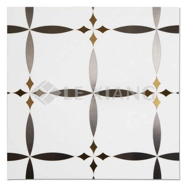 Boboli Water Jet Cut Marble Mosaic Tile For Bathroom Wall Backsplash-1