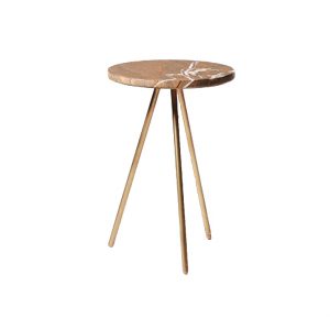 Brown Round Marble Side Table-1