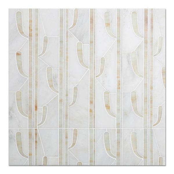 Cactus Water Jet Marble Mosaic Tile For Wall-1