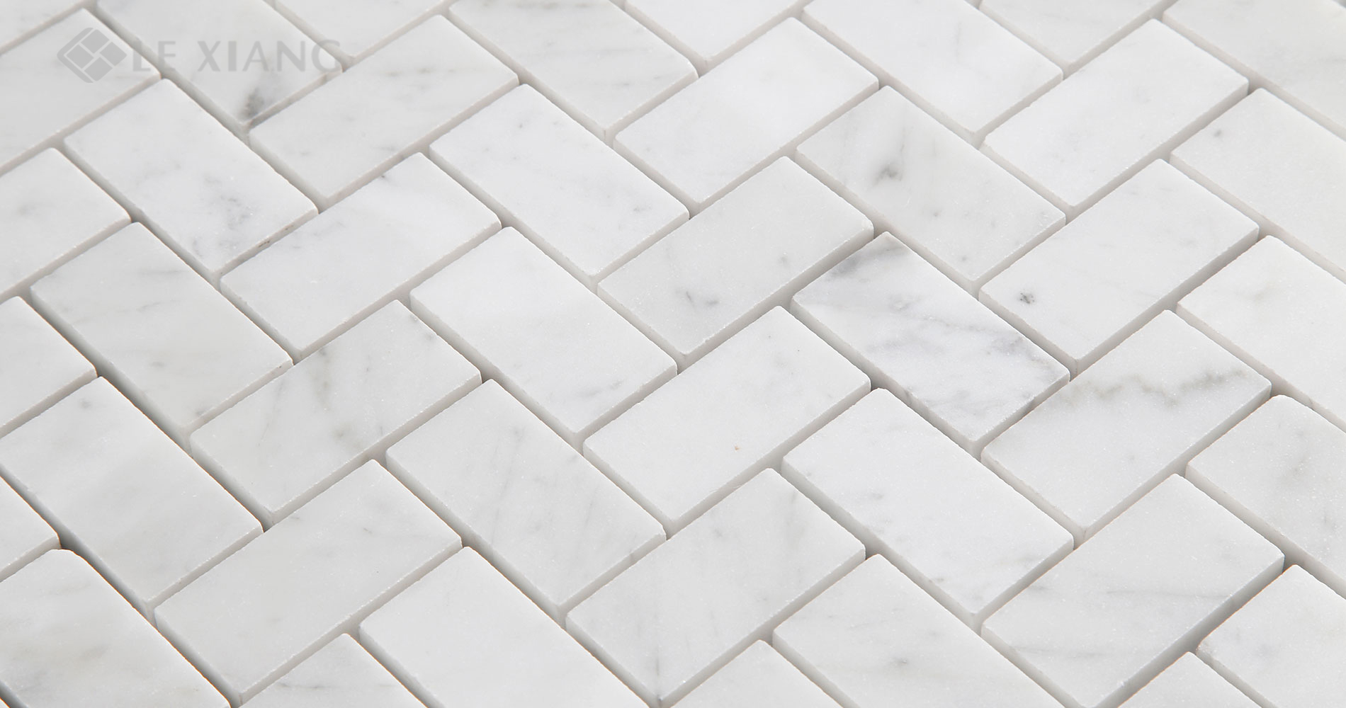 Carrara Herringbone Stone Mosaic Tiles For Bathroom Floors 5