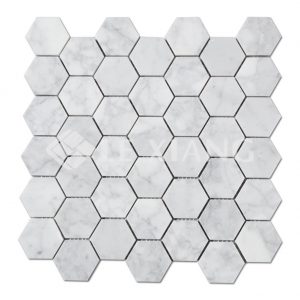 Carrara Marble Hexagon Mosaic Tiles For Kitchen Backsplash-1