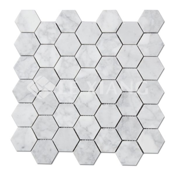 Carrara Marble Hexagon Mosaic Tiles For Kitchen Backsplash-1