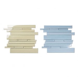 Colorful Strip Crystal Glass Mosaic Tile 3-4