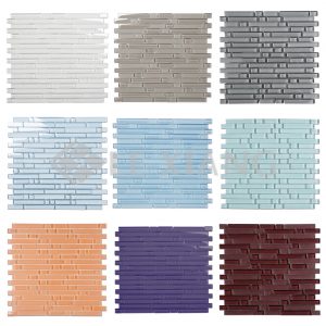 Crystal Glass Strip Mosaics Tile Kitchen Backsplash Bathroom Wall-1