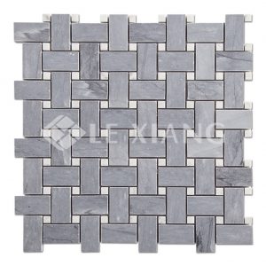 Gray Marble Basketweave Mosaic Tile Kitchen Backsplash Gray-1