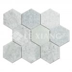 Green Hexagon Marble Mosaic Tile Bathroom Floors-2