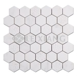 Hexagon Marble Mosaic Tiles Bathroom Flooring-1
