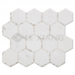 Hexagon Pattern Stone Mosaic Tile Bathroom Floors-2