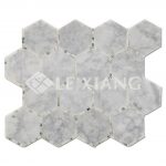 Hexagon Pattern Stone Mosaic Tile Bathroom Floors-4