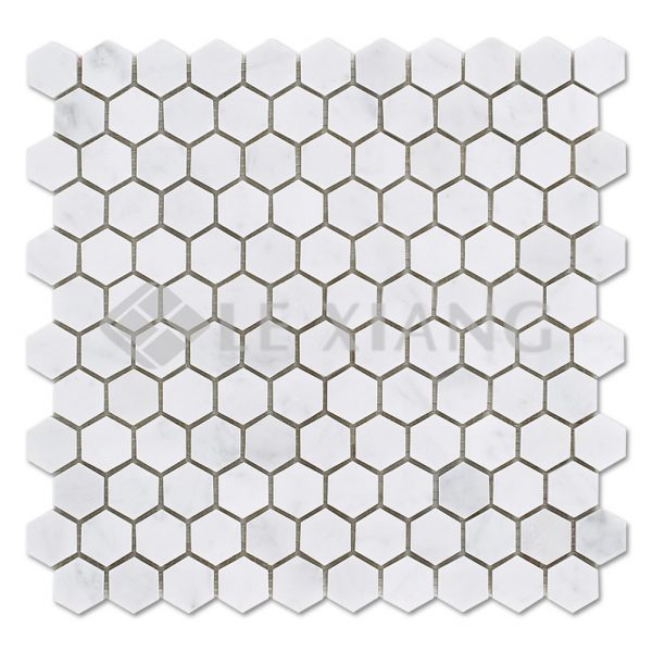 Hexagon Statuary White Stone Mosaic Tile Kitchen Backsplash Bathroom-1