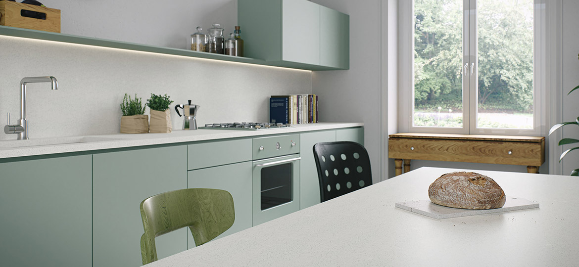 SY-W003 Intense White Solid Surface Kitchen Countertops