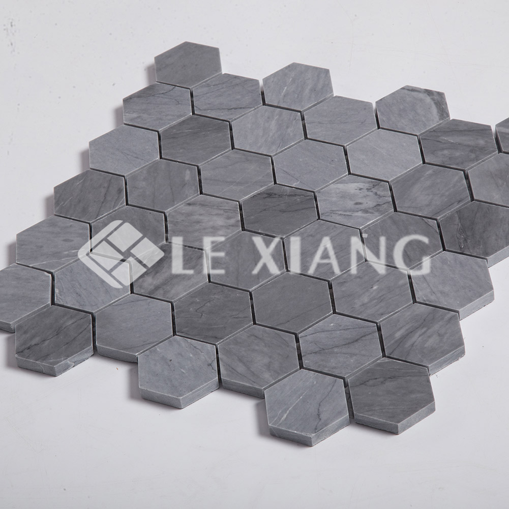 Latin Gray Hexagon Pattern Stone Mosaic Tile For Kitchen ...