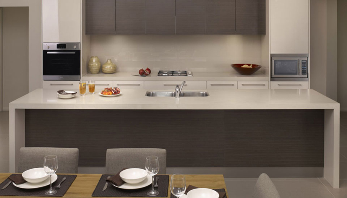 SY-BR009 Linen Quartz Tile Kitchen Countertop