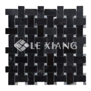 Marble Basketweave Mosaic Tile For Kitchen Backsplash-1