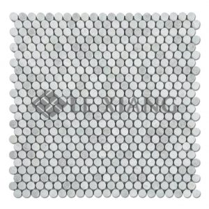 Marble Mosaic Tile Penny Round For Bathroom Floors Ming Green-1