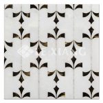 Marble WaterJet Cut Stone Mosaic Tile Crown For Bathroom Wall-3