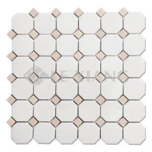 Marble White Thassos Octagon Mosaic Tile For Kitchen Backsplash-1