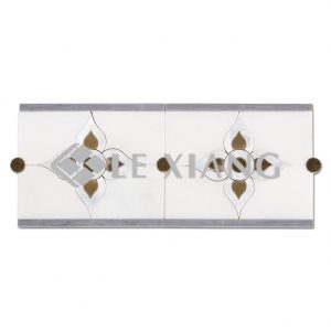 Oriental Blends Flower Marble Border Mosaic Tile For Bathroom Wall-1