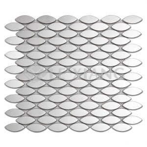 Oval Stainless Steel WaterJet Cut Mosaic Tile For Wall-1