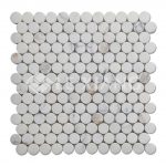 Penny Round Marble Mosaic Tile Calacatta Gold Stone For Bathroom Floors-3