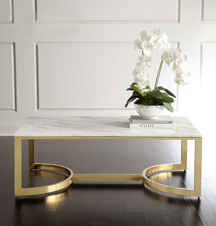 Rectangle White Marble Top Coffee Table - Lexiang