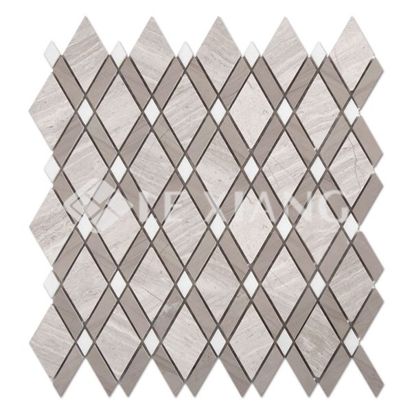 Rhombus Marble Mosaic Tile For Kitchen Backsplash Bedroom-1