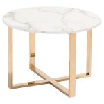 Round White Marble Side Table For Bedroom-3