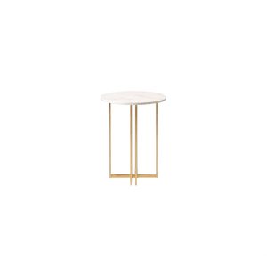 Small White Marble Top Side Table Gold Legs-1