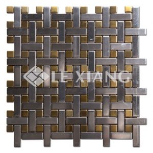 Stainless Steel Basketweave Mosaic Tiles For Bathroom Floors-1