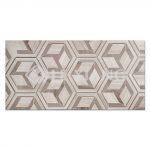 Water Jet Cut Stone Mosaic Backsplash Tile Cube For Bathroom Wall-2