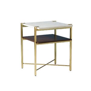 Bistratal Square Marble Top Side Table-2