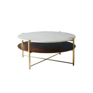 Marble And Oak Wood Top Coffee Table-2