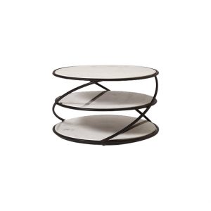 Marble Coffee Table With Black Steel Frame-5