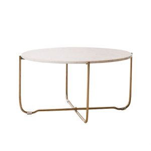 Marble Surface Coffee Table Brass Legs-5