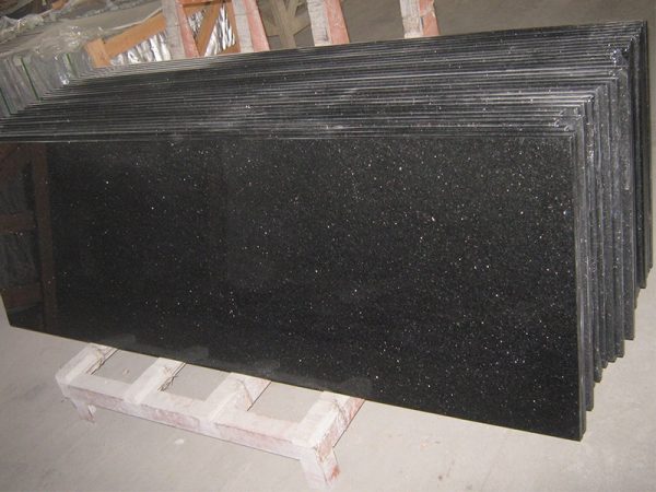 Black Galaxy Granite Custom Bathroom Countertop-1