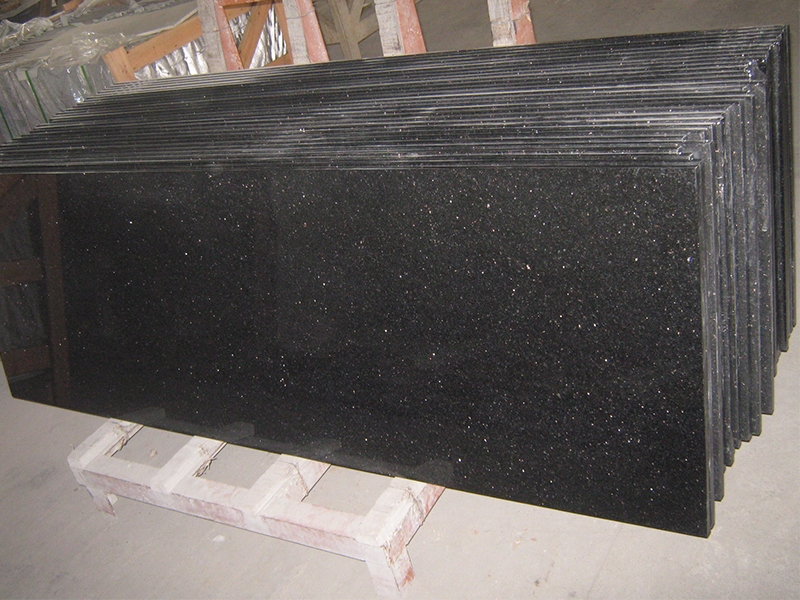 Black Galaxy Granite Custom Bathroom Countertop