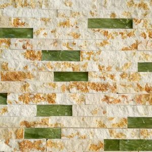 Golden Marble and Green Onyx Manufactured Stone Veneer CS-35